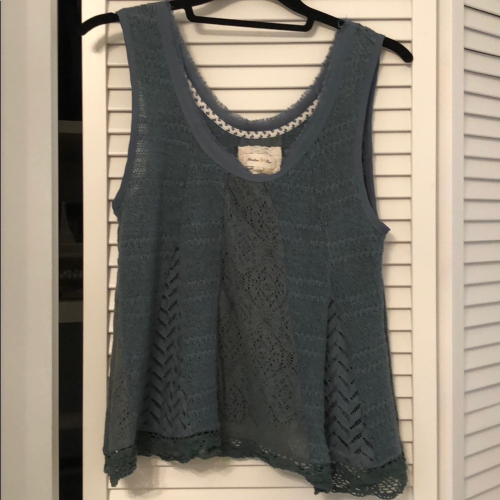 Anthropologie dark green top